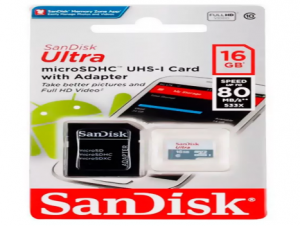 Карта памяти SanDisk Ultra microSDHC + SD Adapter 16GB 80MB/s Class 10